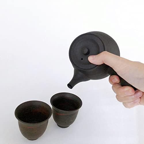 Tokoname Yaki - קומקום שחור בעבודת יד Kyusu 340ml/ 11.5 fl oz קיבולת | תה יפני קימיקורה